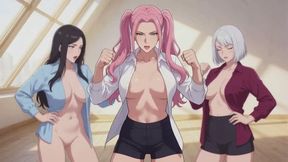 Belly Punching Stories #2B: Soft Blouse, Hard Fists, Shared Hunger (Animated)