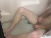 Silky Twink Cock Stroke in Bath