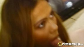 Gorgeous debutante Eva Roberts sucks Ed Powers hairy cock