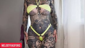 Melody Radford in a micro bikini, big booty and fake tits