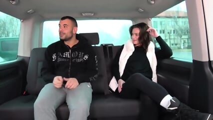 Horny Long Haired Bitch Is Taken Into The Car To Have Some Horny Fuck And Take Facial Cum