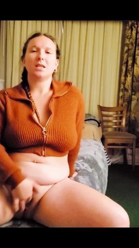 Key moment from &quot;I wore my 52f lesbian roommate&#039;s soccer mom sweaters fucking myself in them then nude and left the video&quot;