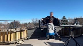DICKFLASH public &mdash;  a little redhead slut gives me a handjob and blowjob while her bf out Bigmax8inch