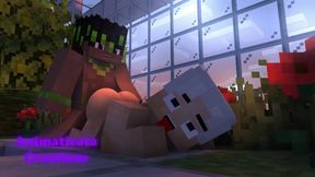Gay Minecraft Hentai Twink destroys Greenhouse with rough Rough Sex