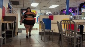 Fat Goddess Squeezing Into Arcade Games