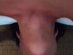 Dark haired amateur blowjob and handjob in fake taxi