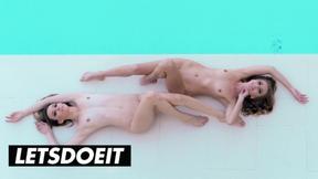 ”Morning Delight: European Step Sisters Embrace Lesbian Lust - A BABE KNOWS”