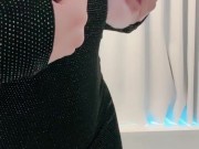 Cute girl self weight training torture nipples