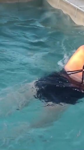 Spectacular moment from &quot;I&#039;m very horny at the public pool and I take out my tits for him to suck.&quot;