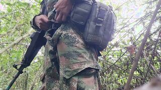 Misifus95 has a kinky solo adventure in public while on guard duty