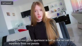 Cute Stepsister Pays Rent with Her Pussy