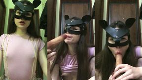 compilation: russian teen in a miniskirt - want to splatter my hairy pussy with your cum? toy blowjob, foot fetish