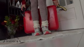 Sweaty pantyhose after the training