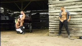 Two Young Muscle Studs Drill a Hung Jock Anal in a Steamy Threesome and Blast Thick Cumshots