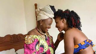 Cute African Lesbian Couple Romantic Giggling