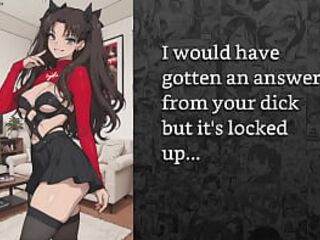 Rin Tohsaka feminizes u into her tractable sissy and trains u to take jocks (joi cei)