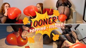 Goddess Isabela and Evil Lohan inflating and popping balloons (EN-1080)