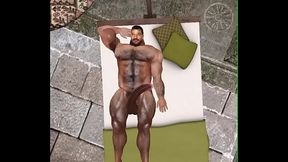 drone catches handsome hunk chris chester by pool naked