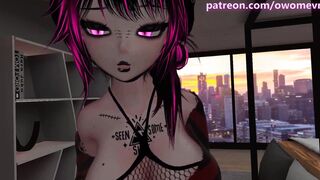 Bratty gothic chick is secretly vulgar for your dick and