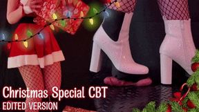 Christmas CBT in Dangerous White High Heels Ankle Boots (Edited Version) - Tamystarly - Cock Balls Crush Trample, Bootjob, Trampling, Shoejob, Stomping