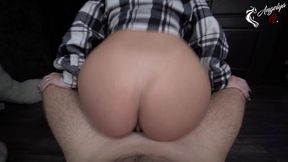 POV BLOWJOB - Beautiful brunette gets a big facial - AnGelya G
