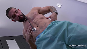 Maskurbate - Sexy Nurse Rips Shirt Off &amp_ Masturbates (Uncut Footage)