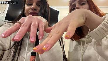 Double POV Spitting And Foot Domination In Socks With Two Smoking Mistresses Kira And Sofi