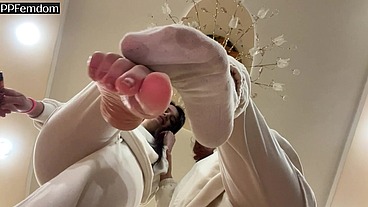 Double POV Spitting And Foot Domination In Socks With Two Smoking Mistresses Kira And Sofi