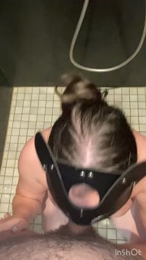 After a successful shower, my mouth was full and I gave him a blowjob