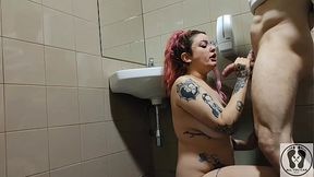 FUCKING AT PUBLIC TOILET STANDING DOGGY FUCK FACIAL CUMSHOT