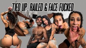 Tied up, railed & face fucked by my FIRST INDIAN COCK