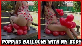 Popping balloons with my body