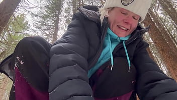 Three days at the mountains - pissing, ice play and dildo fuck
