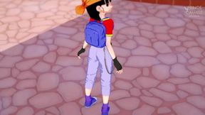 Skinny Teen Pan Gets Covered in Cum Outdoors in Dragon Ball Role Play Session