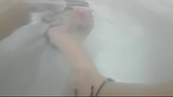 Lovely underwater footjob