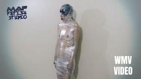 Ingrid - Tight mummification and cum on her face! (WMV VIDEO)