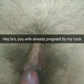 Lover impregnating my wife and mocking cuck hubby through snap