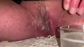 Pretty European MILF shaves her tight, hairy pussy