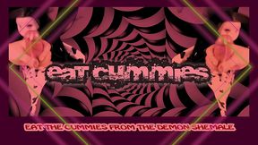 the demon witch gets masturbated by the magic hand for you to eat the cummies