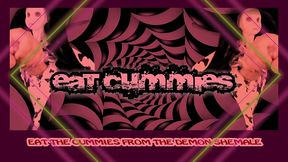 the demon witch gets masturbated by the magic hand for you to eat the cummies