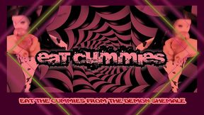 the demon witch gets masturbated by the magic hand for you to eat the cummies