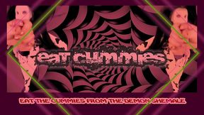 the demon witch gets masturbated by the magic hand for you to eat the cummies