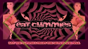 the demon witch gets masturbated by the magic hand for you to eat the cummies