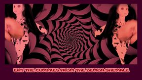 the demon witch gets masturbated by the magic hand for you to eat the cummies