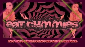 the demon witch gets masturbated by the magic hand for you to eat the cummies