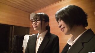 Japanese female employees take part into a cheating wives group sex