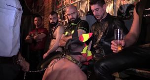 Obedient male slave takes these huge dicks for a wild spin