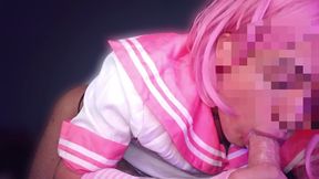 Femboy sucking his dildo