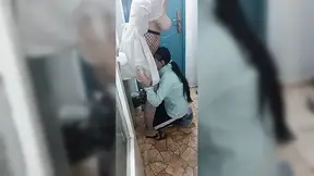 Secret sex between a student girl and a nurse in a medical office