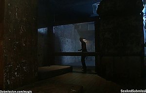 Bound babe whipped and ass fingered